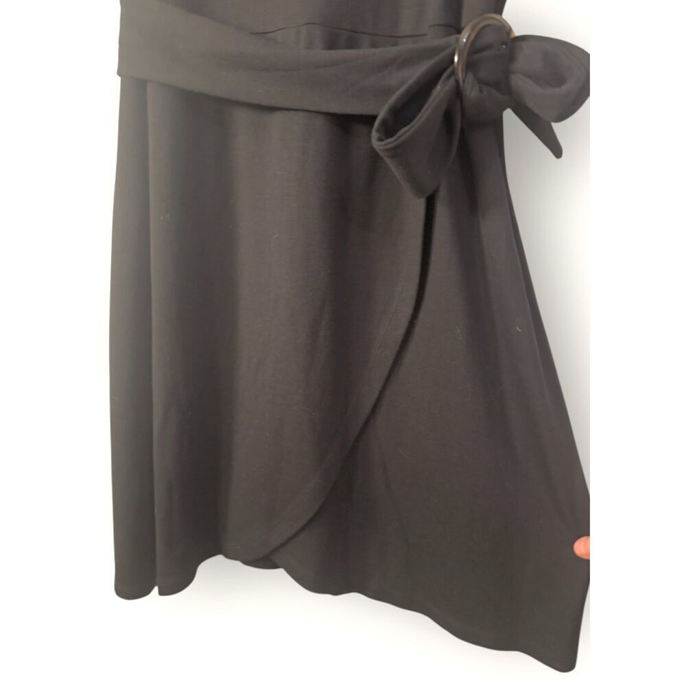 LOFT Plus NWT Dress sz16 Black Knee High Sleeveless Belted Stretch Knit Career - Picture 13 of 15